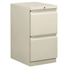 HON Brigade Mobile Pedestal, Left or Right, 2 Letter-Size File Drawers, Light Gray, 15" x 19.88" x 28"
