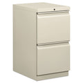 HON Brigade Mobile Pedestal, Left or Right, 2 Letter-Size File Drawers, Light Gray, 15" x 19.88" x 28"