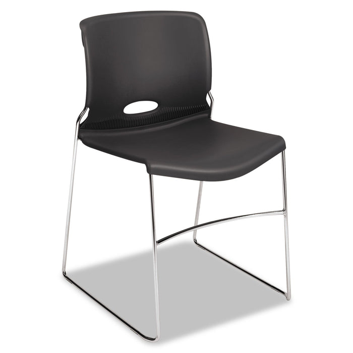 HON Olson Stacker High Density Chair, Supports Up to 300 lb, Lava Seat/Back, Chrome Base, 4/Carton
