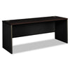 HON 38000 Series Desk Shell, 72w x 24d x 29.5h, Mahogany/Charcoal