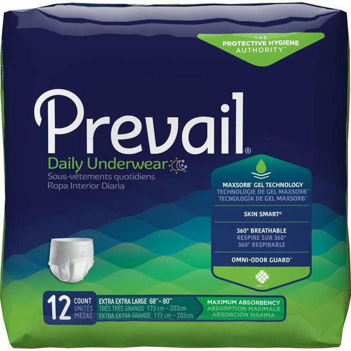 Prevail Maximum Absorbency Unisex Underwear, XX-Large, 48 Count (4 Packs of 12) by Pasteur Pharmacy