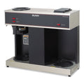 BUNN Pour-O-Matic Three-Burner Pour-Over Coffee Brewer, 12-Cup, Stainless Steel, Black