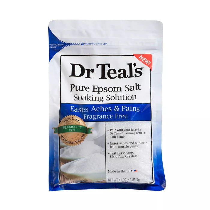 Dr Teal's Pure Epsom Salt Soaking Solution, Fragrance Free, 4 Lb by Pasteur Pharmacy