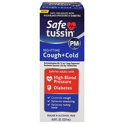Safetussin Cough + Cold, Nighttime 8 Fl Oz by Pasteur Pharmacy