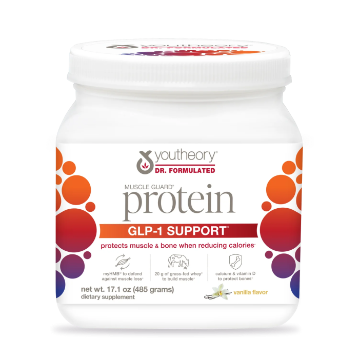 Youtheory GLP-1 Support Muscle Guard Protein Vanilla, 17.1 Oz by Pasteur Pharmacy