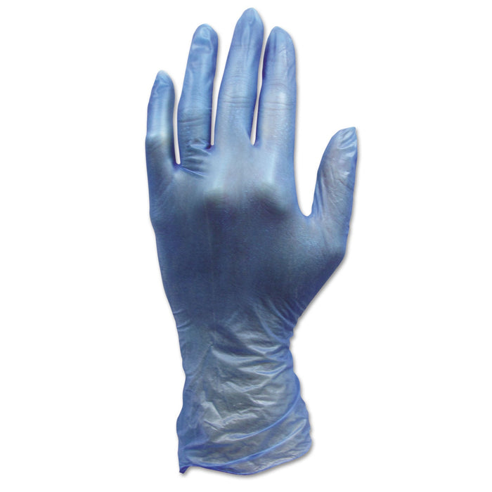 HOSPECO ProWorks Industrial Grade Disposable Vinyl Gloves, Powder-Free, Medium, Blue, 1,000/Carton