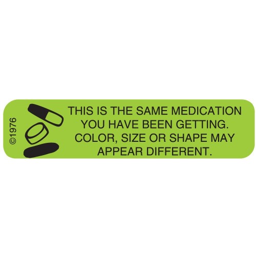 Pharmex 1-61G "Color Size Shape" Permanent Paper Label, 1 9/16" X 3/8", Green, Pack O by Pasteur Pharmacy