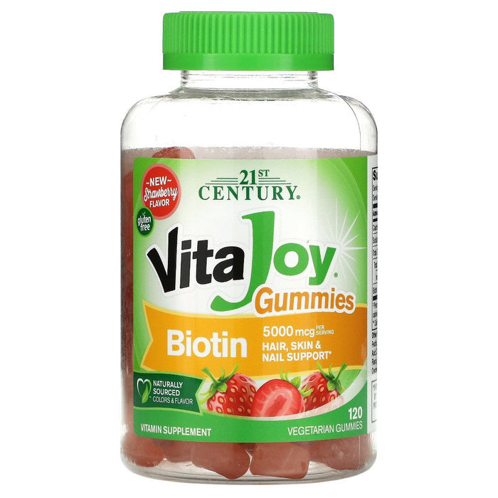 21st Century Vitajoy Biotin 5000 Mcg Gummies Strawberry 120Ct by Pasteur Pharmacy