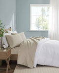 Madison Park 600 Thread Count Pima Cotton Sateen 7-pc Sheet Set, Split King by Vanessa Jane