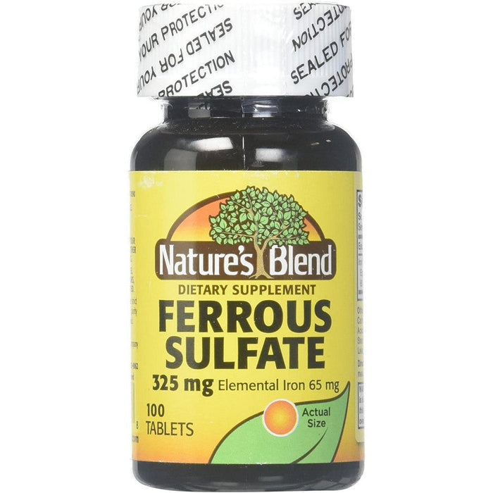Nature's Blend Ferrous Sulfate Elemental Iron, 65 Mg, 100 Tabs by Pasteur Pharmacy