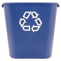 Rubbermaid Medium Deskside Recycling Container, Rectangular, Plastic, 28.13 qt, Blue