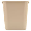 Rubbermaid Deskside Plastic Wastebasket, Rectangular, 7 gal, Beige