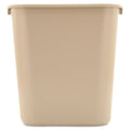 Rubbermaid Deskside Plastic Wastebasket, Rectangular, 7 gal, Beige