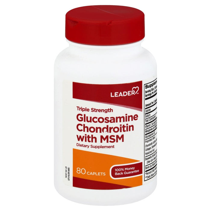Leader(Tm) Triple Strength Glucosamine Chondroitin With MSM Caplets 80Ct by Pasteur Pharmacy