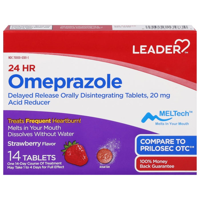 Leader Omeprazole, 20 Mg, Tablets, Strawberry Flavor by Pasteur Pharmacy