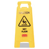 Rubbermaid Caution Wet Floor Sign, 11 x 12 x 25, Bright Yellow