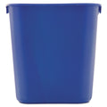 Rubbermaid Small Deskside Recycling Container, Rectangular, Plastic, 13.63 qt, Blue