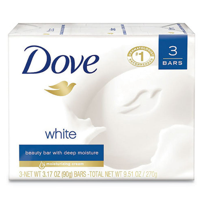 Dove White Beauty Bar, Light Scent, 3.17 Oz, 12/Carton UNI04090CT by Pasteur Pharmacy