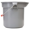 Rubbermaid 14 Quart Round Utility Bucket, Plastic, Gray, 12" dia