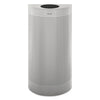 Rubbermaid Designer Line Silhouettes Receptacle, Half-Round, Steel, 12 gal, Silver Metallic