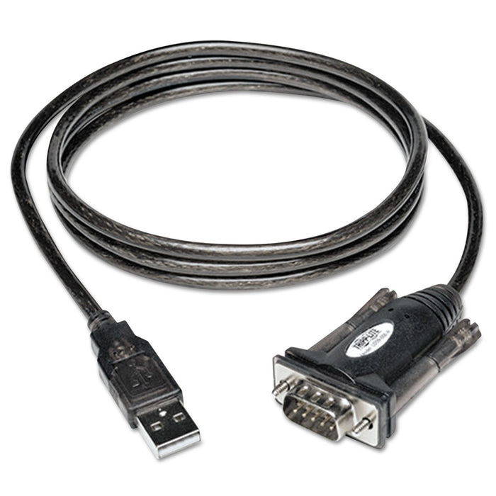 Tripp Lite USB-A to Serial Adapter Cable, 5 ft, Black