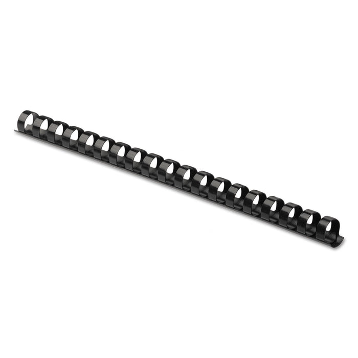 Fellowes Plastic Comb Bindings, 1/2" Diameter, 90 Sheet Capacity, Black, 25/Pack