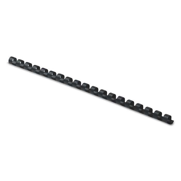 Fellowes Plastic Comb Bindings, 1/4" Diameter, 20 Sheet Capacity, Black, 25/Pack