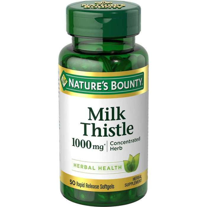 Nature's Bounty Herbal Health Milk Thistle Softgels, 1,000 Mg by Pasteur Pharmacy