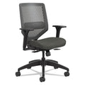 HON Solve Series ReActiv Back Task Chair, Supports Up to 300 lb, 18" to 23" Seat Height, Ink Seat, Charcoal Back, Black Base