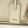Prada Ivory Leather Mirror Tote Bag #2452 by Bolt Boutique