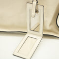 Prada Ivory Leather Mirror Tote Bag #2452 by Bolt Boutique