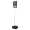 deflecto Double-Sided Magnetic Sign Display, 8.5 x 11 Insert, 56" Tall, Clear/Black