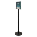 deflecto Double-Sided Magnetic Sign Display, 8.5 x 11 Insert, 56" Tall, Clear/Black
