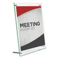 deflecto Superior Image Beveled Edge Sign Holder, Letter Insert, Clear/Green-Tinted Edges