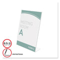 deflecto Superior Image Slanted Sign Holder, Portrait, 8.5 x 11 Insert, Clear