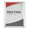 deflecto Superior Image Beveled Edge Sign Holder, Letter Insert, Clear/Green-Tinted Edges