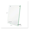 deflecto Superior Image Beveled Edge Sign Holder, Letter Insert, Clear/Green-Tinted Edges