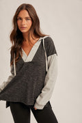 Color Block Hooded Sweatshirt by Boutique 23