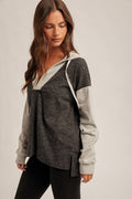 Color Block Hooded Sweatshirt by Boutique 23