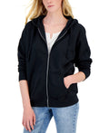 Hippie Rose Juniors Velvet Stripe Hoodie, Size XS by Vanessa Jane