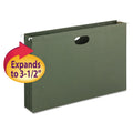 Smead Hanging Pockets with Full-Height Gusset, 1 Section, 3.5" Capacity, Legal Size, Standard Green, 10/Box
