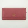 Prada Pink Saffiano Leather Long Wallet #2466