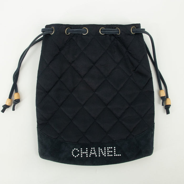 Chanel Cotton Quilted Drawstring Pouch Bag #2469 by Bolt Boutique