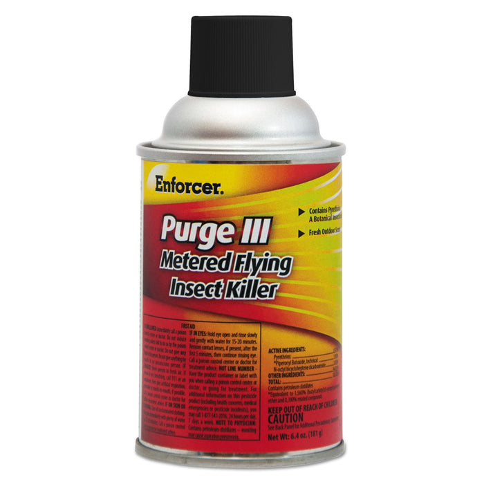 Enforcer Purge III Metered Flying Insect Killer, 6.4 oz Aerosol Spray, Fresh Scent, 12/Carton