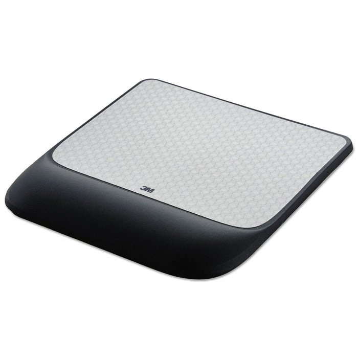 3M Mouse Pad with Precise Mousing Surface and Gel Wrist Rest, 8.5 x 9, Gray/Black