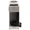 BUNN Pour-O-Matic Three-Burner Pour-Over Coffee Brewer, 12-Cup, Stainless Steel, Black
