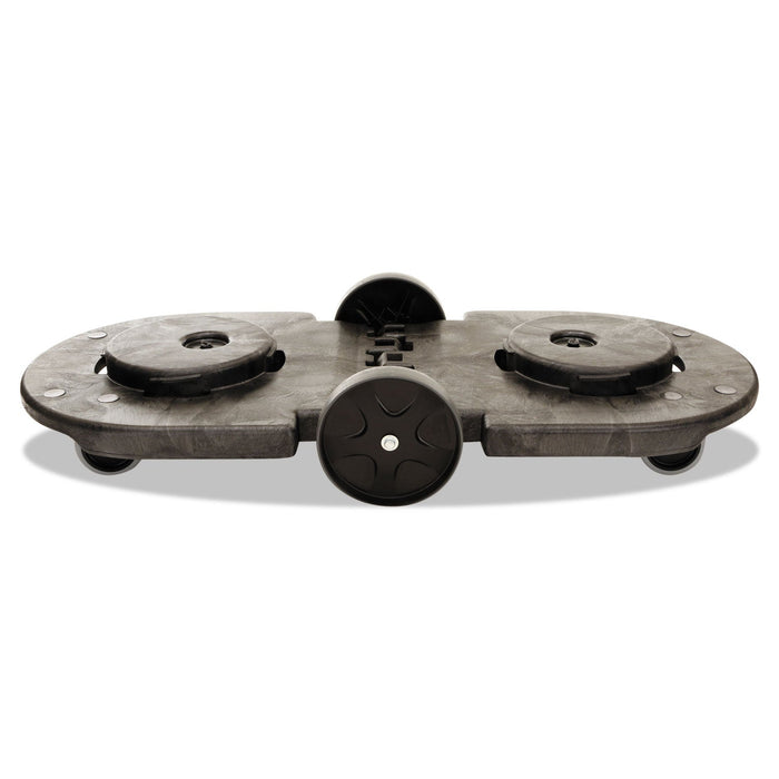 Rubbermaid Tandem Dolly, Two-Container, 300 lb Capacity, 20.25w x 45d x 8h, Black