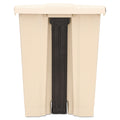 Rubbermaid Step-On Receptacle, Rectangular, Polyethylene, 18 gal, Beige