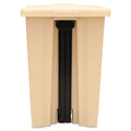 Rubbermaid Indoor Utility Step-On Waste Container, Square, Plastic, 12 gal, Beige