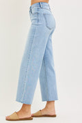Wrenley Tummy Control High Rise Crop Wide Leg Jeans by Boutique 23